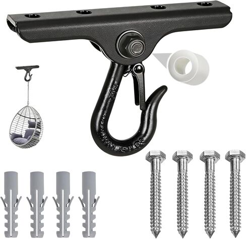 Heavy Punching Bag Hanger | Wall/Ceiling Mount Hook with 180° / 360° Rotation | Wood Beam Holder for Boxing, Weight Training, Aerial Yoga Swing & Hammock in Saudi Arabia