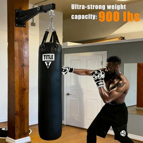 Punching Bag Wall Mount, Heavy Duty Adjustable Boxing Bag Bracket with 360° Swivel, Supports up to 900lb - Heavy Bag Hanger for Home Gym, Boxing, Muay Thai & MMA Training in Kuwait