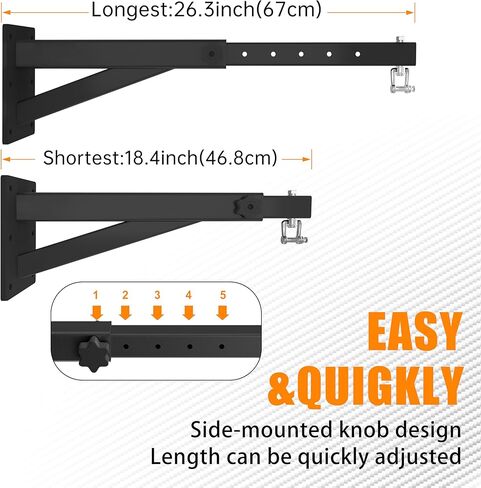 Punching Bag Wall Mount, Heavy Duty Adjustable Boxing Bag Bracket with 360° Swivel, Supports up to 900lb - Heavy Bag Hanger for Home Gym, Boxing, Muay Thai & MMA Training in Kuwait
