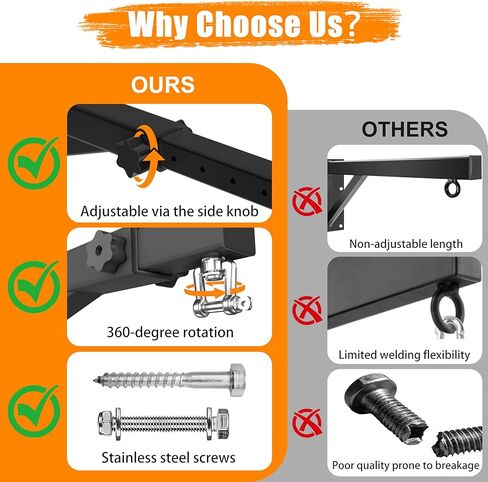 Punching Bag Wall Mount, Heavy Duty Adjustable Boxing Bag Bracket with 360° Swivel, Supports up to 900lb - Heavy Bag Hanger for Home Gym, Boxing, Muay Thai & MMA Training in Kuwait