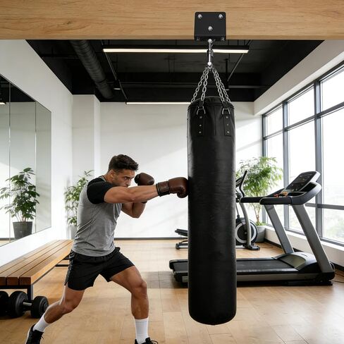 حامل حقيبة اللكم، حامل حقيبة شديدة التحمل بوزن 900 رطل مع دوران 360 درجة لشعاع الخشب والخرسانة، متوافق مع الملاكمة، الملاكمة التايلاندية، أرجوحة اليوغا الجوية، الأرجوحة وصالة الألعاب الرياضية المنزلية in Kuwait