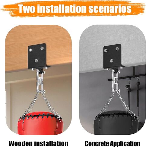 حامل حقيبة اللكم، حامل حقيبة شديدة التحمل بوزن 900 رطل مع دوران 360 درجة لشعاع الخشب والخرسانة، متوافق مع الملاكمة، الملاكمة التايلاندية، أرجوحة اليوغا الجوية، الأرجوحة وصالة الألعاب الرياضية المنزلية in Kuwait