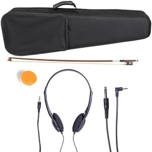 Cecilio Left-Handed Electric Violin - 1/2 Full Set Solid Wood Electric Silent Violin with Ebony Fittings, Ideal Gifts for Musicians & Music Enthusiasts, Mahogany Metallic in Kuwait