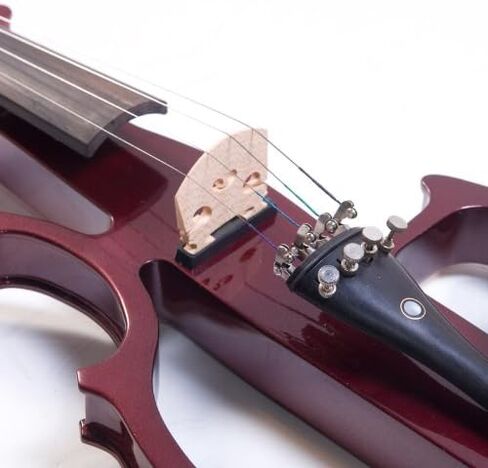 Cecilio Left-Handed Electric Violin - 1/2 Full Set Solid Wood Electric Silent Violin with Ebony Fittings, Ideal Gifts for Musicians & Music Enthusiasts, Mahogany Metallic in Kuwait