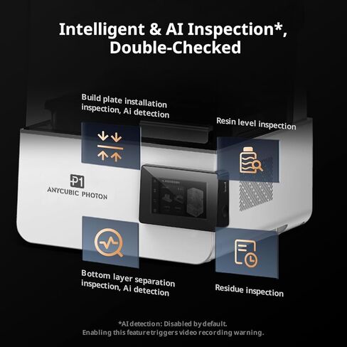 طابعة ANYCUBIC Photon P1 الراتنج ثلاثية الأبعاد، برغي كروي فائق الثبات، دقة 14K وLightTurbo COB 4.0، متوافق مع الراتنج 8000cps، حجم بناء كبير 8.78x4.96x9.05 بوصة in Kuwait