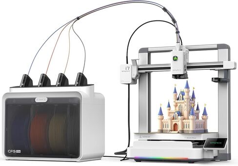 طابعة Creality SPARKX I7 Combo ثلاثية الأبعاد، متعددة الألوان مع CFS Lite AI Photo to 3D Printing 500 مم/ثانية عالية السرعة وضبط تلقائي لضوء RGB 95% أجزاء أساسية مسبقة التجميع منخفضة الضوضاء 10.24 × 10.24 × 10 بوصة in Kuwait