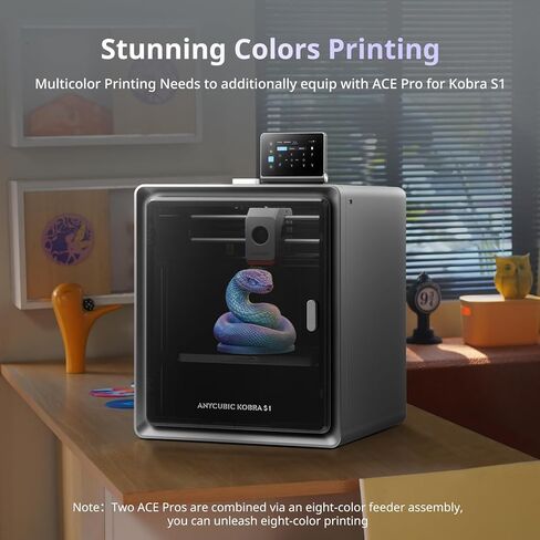 (Bundle Anycubic Kobra S1 Combo) Anycubic 3D Printer Support Multi Color Printing Max 600mm/s High Speed Printing High Precision, 9.8x9.8x9.8 in Saudi Arabia