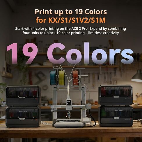 صندوق مجفف خيوط الطابعة ثلاثية الأبعاد Anycubic ACE 2 Pro، متوافق مع Anycubic Kobra S1 وKobra X، طباعة متعددة الألوان مع تجفيف نشط 65 درجة مئوية و4 محركات بدون فرش، استئناف تلقائي واكتشاف الجريان in Saudi Arabia