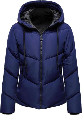 HOOD CREW Womens Winter Coat Windproof Warm Puffer Jacket Quilted Short Down Jacket with Hood in Saudi Arabia