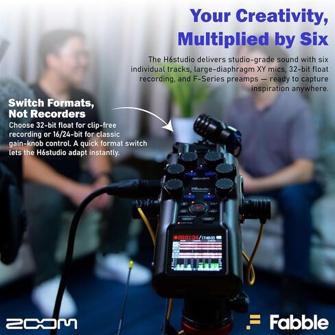 حزمة مسجل Zoom H6studio سهلة الاستخدام مع 2 × 64 جيجابايت من بطاقات microSDXC، و2 × كابلات XLR بطول 10 أقدام، و4 × بطاريات AA، ومقبض يد ثلاثي القوائم لإعدادات التسجيل المحمولة الاحترافية in Saudi Arabia