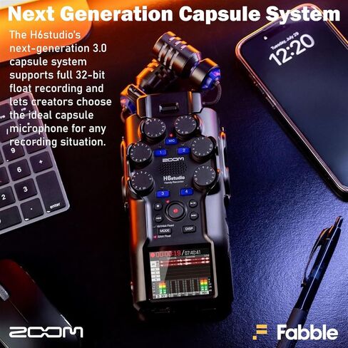 حزمة مسجل Zoom H6studio سهلة الاستخدام مع 2 × 64 جيجابايت من بطاقات microSDXC، و2 × كابلات XLR بطول 10 أقدام، و4 × بطاريات AA، ومقبض يد ثلاثي القوائم لإعدادات التسجيل المحمولة الاحترافية in Saudi Arabia