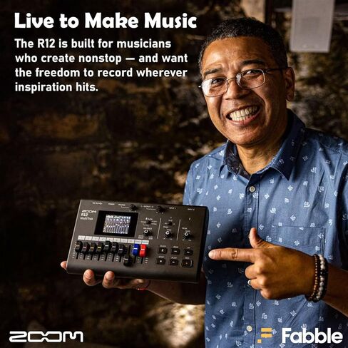 Zoom R12 MultiTrak Portable Recorder Bundle with ZDM-1 Podcast Mic Pack, Headphones, Mic Stand, XLR Cable, Foam Windscreen, Batteries and 32GB microSD Card in Saudi Arabia