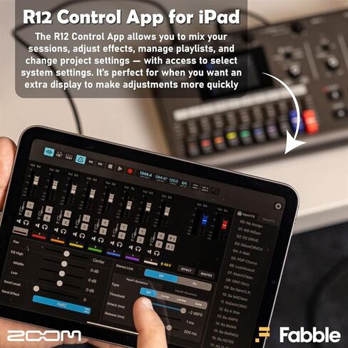 Zoom R12 MultiTrak Portable Recorder Bundle with ZDM-1 Podcast Mic Pack, Headphones, Mic Stand, XLR Cable, Foam Windscreen, Batteries and 32GB microSD Card in Saudi Arabia