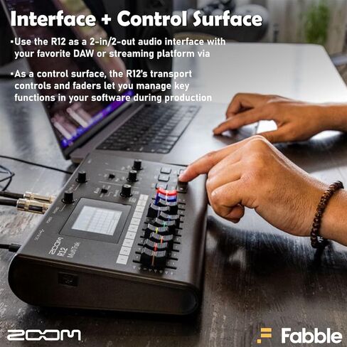 Zoom R12 MultiTrak Portable Recorder Bundle with ZDM-1 Podcast Mic Pack, Headphones, Mic Stand, XLR Cable, Foam Windscreen, Batteries and 32GB microSD Card in Saudi Arabia