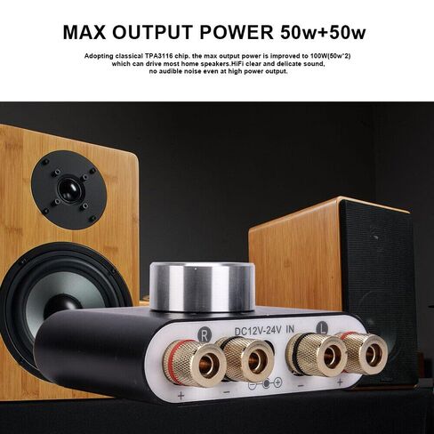 Mini Bluetooth 5.0 Digital Amplifier,HiFi Stereo Audio Amp 50W+50W,Compact Home Sound Amplifier in Saudi Arabia