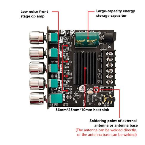 Mini Bluetooth 5.0 Digital Amplifier, 2.1 Channel HiFi Audio Stereo Equalizer Amp, Home Audio Power Amplifier for Speakers Subwoofer in Saudi Arabia