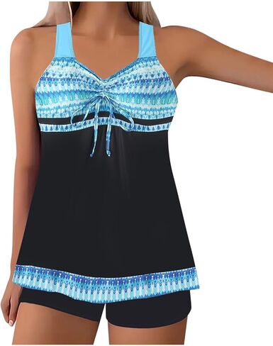 Tankini Swimsuits for Women 2026 Two Piece Womens Bathing Suits Tummy Control Swim Tank Top with Shorts Modest Swimwear in Saudi Arabia