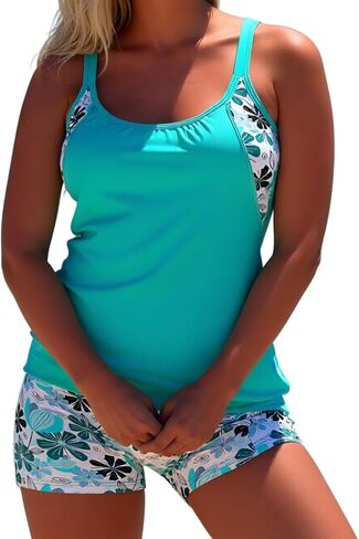 Women's Tummy Control Swimsuit Two Piece - Modest Bathing Suit with Shorts - High Waisted Swimsuit for Women in Saudi Arabia