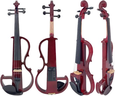 Yinfente Electric Violin 4/4 Full Size Silent 4 String Student Beginner Violin Ebony Fittings With Case Bow Shoulder rest Rosin Cable Headphone in Saudi Arabia