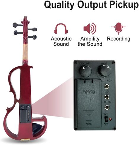 Yinfente Electric Violin 4/4 Full Size Silent 4 String Student Beginner Violin Ebony Fittings With Case Bow Shoulder rest Rosin Cable Headphone in Saudi Arabia