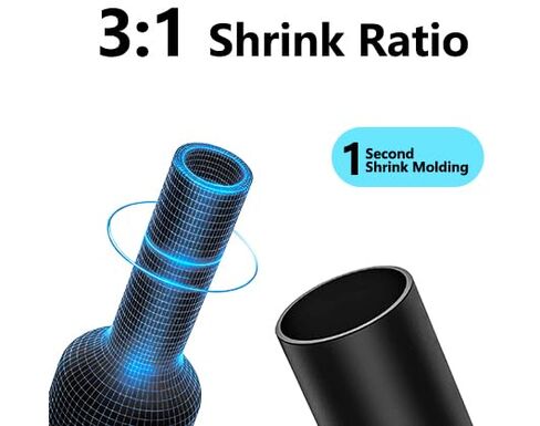 70PCS Heat Shrink Tubing Kit - 3:1 Ratio Adhesive Lined, Wire Shrink Wrap Tubing - Industrial Heat-Shrink Tubing - Black - Shrink Wrap Tubing | Trusted UL Certification in Kuwait