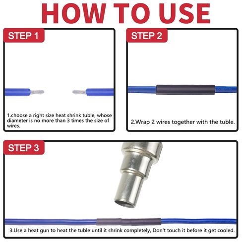 100 قطعة 3: 1 مجموعة أنابيب الانكماش الحراري، غلاف قابل للانكماش بدرجة مقاومة للبحرية مبطن بمادة لاصقة - طول 1.75 بوصة، مقاس 6 مثالي للمنزل والصناعي، 1/8 بوصة - 3/4 بوصة - أسود، أحمر in Kuwait