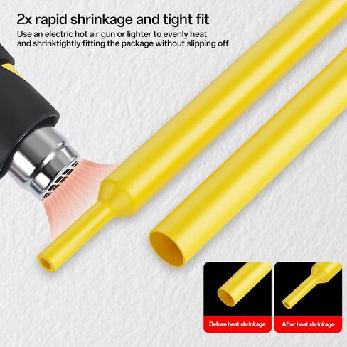 طقم أنابيب الانكماش الحراري 164 قطعة 2:1 أنبوب الانكماش الحراري العازل الكهربائي، 5 ألوان و8 أحجام للصناعة والسيارات وإصلاح الأسلاك والكابلات in Kuwait