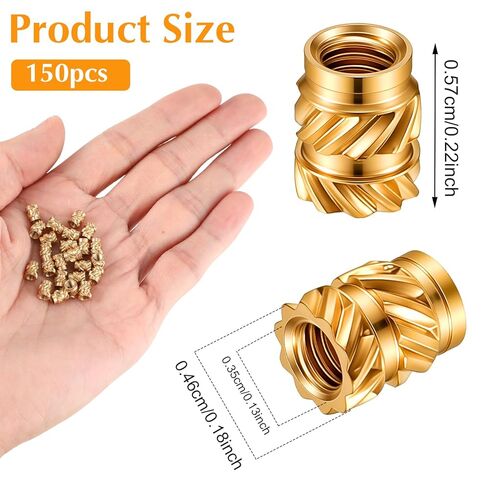 M3 Heat Inserts 150 Pcs Brass Threaded Inserts M3 x 5.7 x 4.6mm 3D Printing Brass Nuts Insert Knurled Nuts for Plastic Parts 3D Printing Components in Saudi Arabia