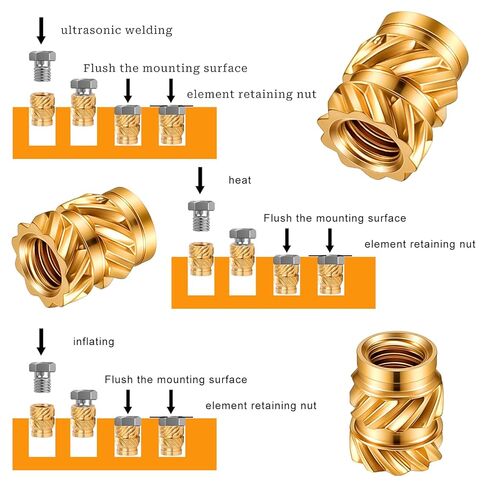 M3 Heat Inserts 150 Pcs Brass Threaded Inserts M3 x 5.7 x 4.6mm 3D Printing Brass Nuts Insert Knurled Nuts for Plastic Parts 3D Printing Components in Saudi Arabia