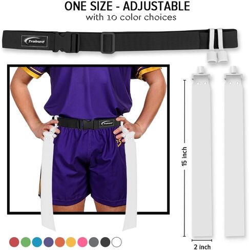 مجموعة كرة القدم ذات العلم المدرب - حزام كرة قدم قابل للتعديل مع علمين وبوب مسموع - معدات كرة قدم متينة للشباب والأطفال والكبار in Kuwait