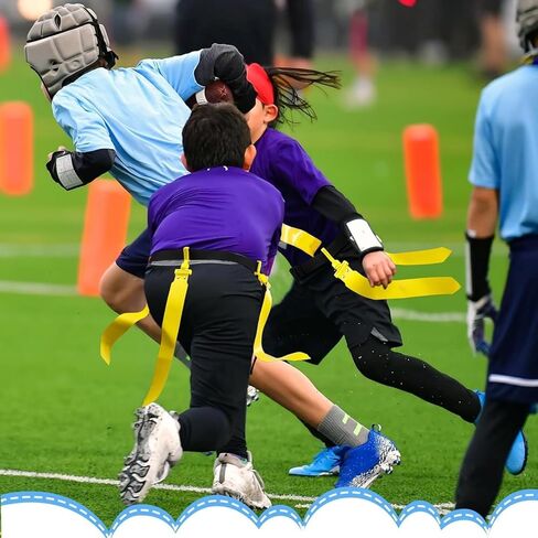 Junkin 6/8/10 Players Flag Football Sets Adjustable Football Belts and Flags for Youths Teens Kids Adults Players Sports Team in Kuwait
