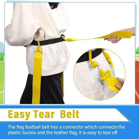 Junkin 6/8/10 Players Flag Football Sets Adjustable Football Belts and Flags for Youths Teens Kids Adults Players Sports Team in Kuwait