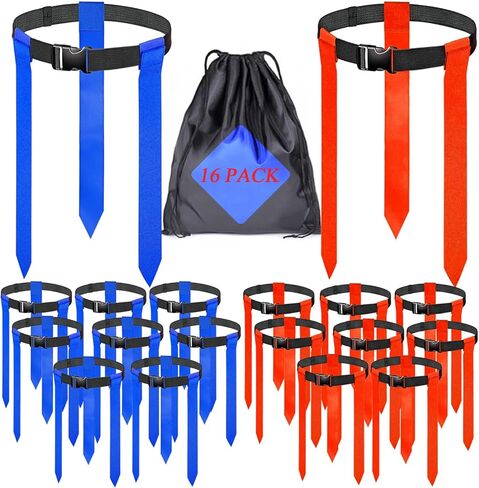 16 مجموعة من أحزمة كرة القدم، مجموعة علم كرة القدم قابلة للتعديل مع أعلام وحزام تدريب أعلام كرة القدم مع حقائب تخزين in Kuwait