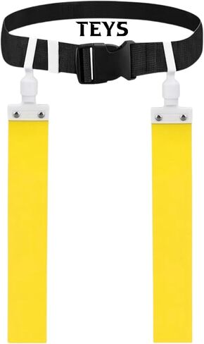 TEYS Flag Football Belts, Adjustable Waist for Youth & Adults, 1 Belt & 2 "POP" - Popper Flags, Heavy Duty Equipment for Game in Kuwait