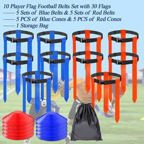 أحزمة كرة القدم العلم، 10 مجموعات مجموعة كرة القدم العلم قابل للتعديل، مجموعة تدريب أعلام كرة القدم تشمل المخاريط، وحقيبة التخزين in Kuwait