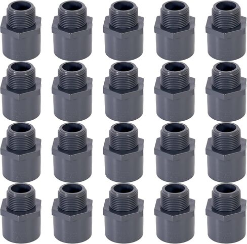 836 Series - Schedule 80 PVC Fittings (Black) - Male Adapter Connector - 3/4" (MIPT x SOC) / Plumbing (836-007) (1 Pack) in Kuwait