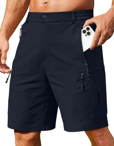 COOFANDY Men's Hiking 9" Cargo Shorts Lightweight Outdoor Shorts Quick Dry Golf Camping Casual Fishing with 5 Zipper Pockets in Kuwait