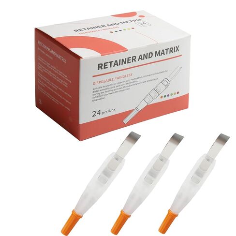 Dental Matrix Bands Orange Metal Restoration Matrix-Profecto Model with 180°Adjustable Retainer Dental Sectional Contoured Matrice Roll Type for Crownwork 24Pcs/Box in Saudi Arabia