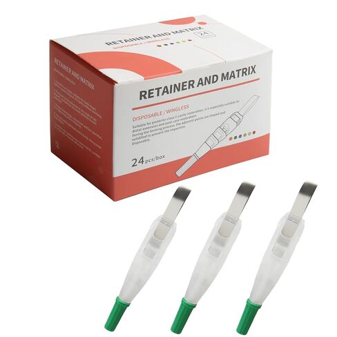 Dental Matrix Bands Orange Metal Restoration Matrix-Profecto Model with 180°Adjustable Retainer Dental Sectional Contoured Matrice Roll Type for Crownwork 24Pcs/Box in Saudi Arabia