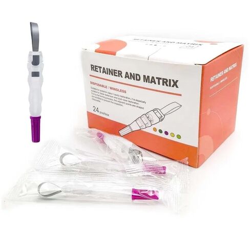 Dental Matrix Bands Orange Metal Restoration Matrix-Profecto Model with 180°Adjustable Retainer Dental Sectional Contoured Matrice Roll Type for Crownwork 24Pcs/Box in Saudi Arabia