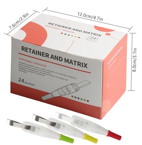 Dental Matrix Bands Orange Metal Restoration Matrix-Profecto Model with 180°Adjustable Retainer Dental Sectional Contoured Matrice Roll Type for Crownwork 24Pcs/Box in Saudi Arabia