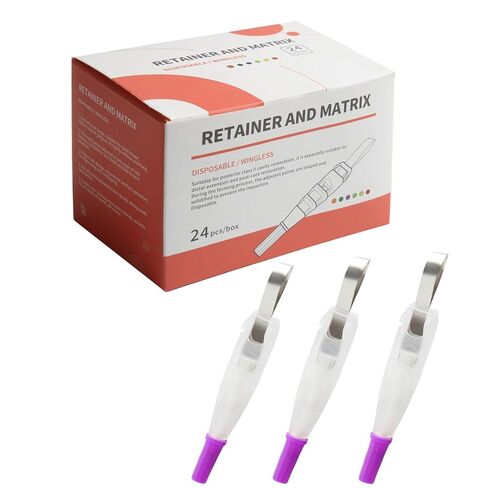 Dental Matrix Bands Orange Metal Restoration Matrix-Profecto Model with 180°Adjustable Retainer Dental Sectional Contoured Matrice Roll Type for Crownwork 24Pcs/Box in Saudi Arabia