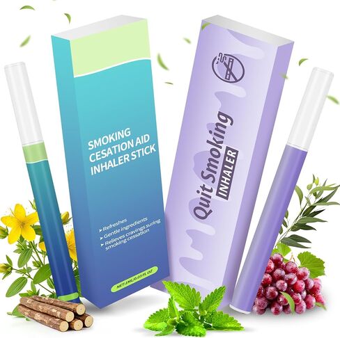 Herbal Diffuser Pen –2 Sticks Smokeless Inhaler for Quitting Smoking, Lung Cleansing with Vitis Vinifera (Grape) & Fresh Mint – Vaporless Flavored Air Freshener in Saudi Arabia