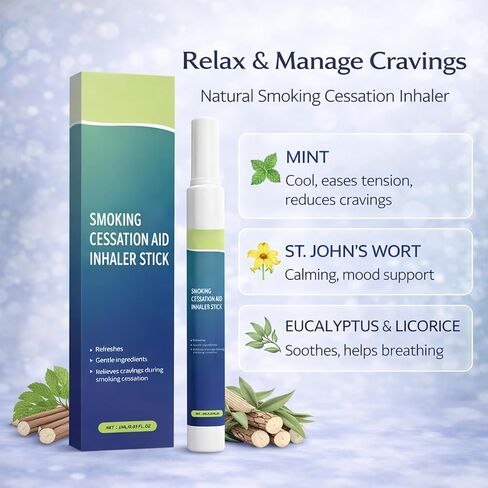 Herbal Diffuser Pen –2 Sticks Smokeless Inhaler for Quitting Smoking, Lung Cleansing with Vitis Vinifera (Grape) & Fresh Mint – Vaporless Flavored Air Freshener in Saudi Arabia