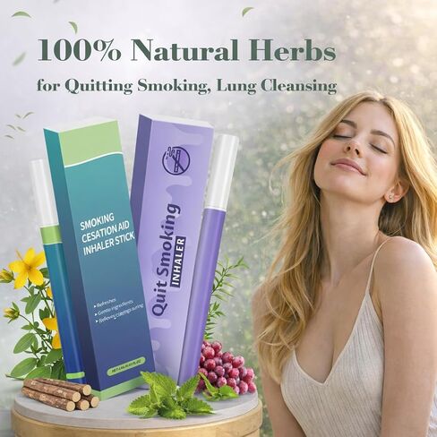 Herbal Diffuser Pen –2 Sticks Smokeless Inhaler for Quitting Smoking, Lung Cleansing with Vitis Vinifera (Grape) & Fresh Mint – Vaporless Flavored Air Freshener in Saudi Arabia