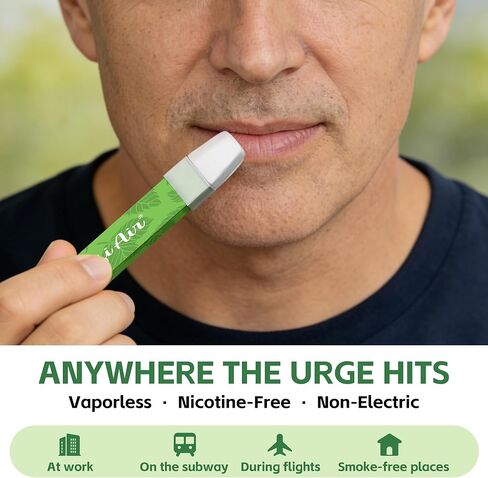 جهاز استنشاق الهواء العشبي PUFFIAIR بالنعناع | مع منقوع النعناع الطبيعي للانتعاش الفوري والرغبة الشديدة وتخفيف التوتر، أجهزة الاستنشاق غير الكهربائية الخالية من الدخان والخالية من النيكوتين، يمكن استخدامها في أي مكان - قطعتان (2) in Kuwait