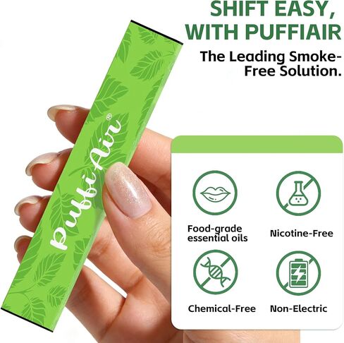 جهاز استنشاق الهواء العشبي PUFFIAIR بالنعناع | مع منقوع النعناع الطبيعي للانتعاش الفوري والرغبة الشديدة وتخفيف التوتر، أجهزة الاستنشاق غير الكهربائية الخالية من الدخان والخالية من النيكوتين، يمكن استخدامها في أي مكان - قطعتان (2) in Kuwait