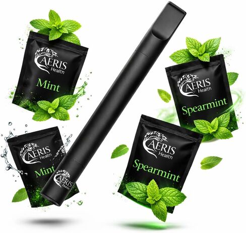 Smokeless Inhaler | Flavored Air Device with 12 Plant-Based Cores | Mint & Spearmint | 36 Days of Scent | Portable, Reusable & Non-Electric | Simple Fresh Air Stop Smoking Aid in Kuwait