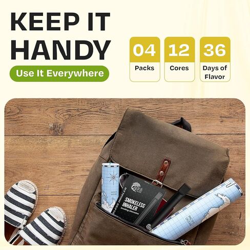 Smokeless Inhaler | Flavored Air Device with 12 Plant-Based Cores | Mint & Spearmint | 36 Days of Scent | Portable, Reusable & Non-Electric | Simple Fresh Air Stop Smoking Aid in Kuwait