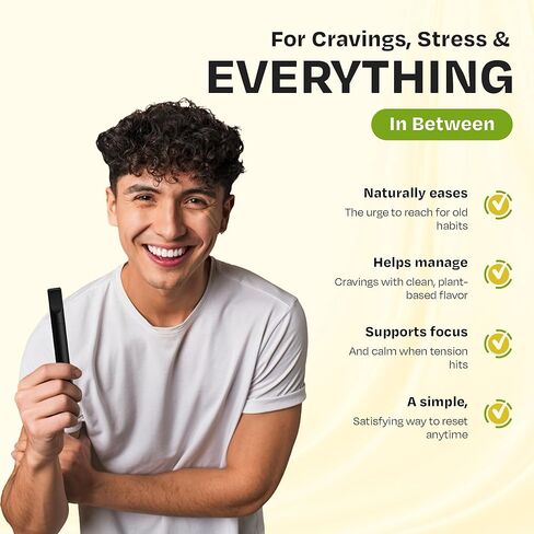 Smokeless Inhaler | Flavored Air Device with 12 Plant-Based Cores | Mint & Spearmint | 36 Days of Scent | Portable, Reusable & Non-Electric | Simple Fresh Air Stop Smoking Aid in Kuwait